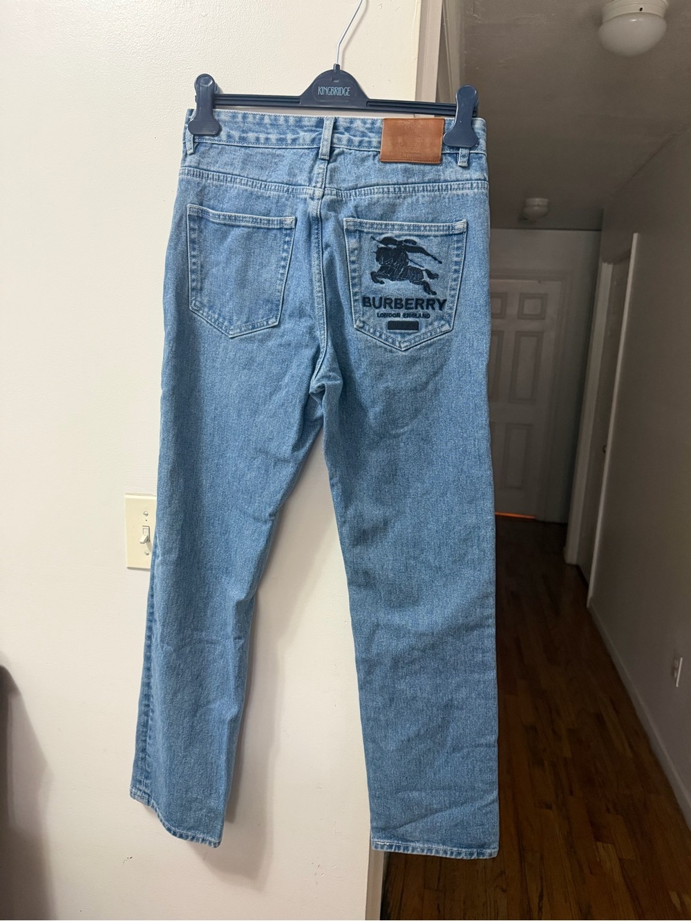 BurberryxSupreme Light Blue Straight Leg Jeans with Back Pocket Logo